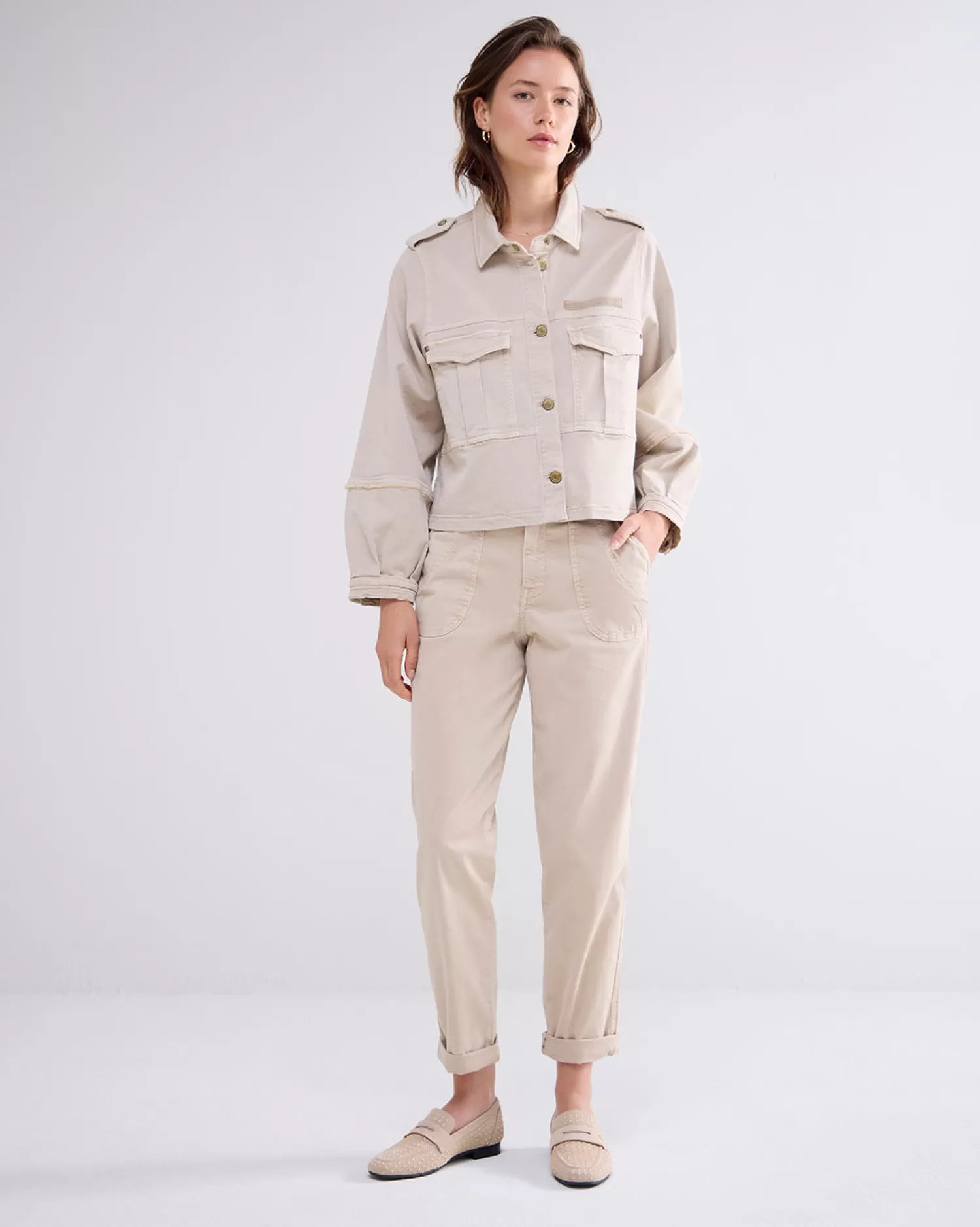 DAMES Summum Army Stijl Spijkerjas