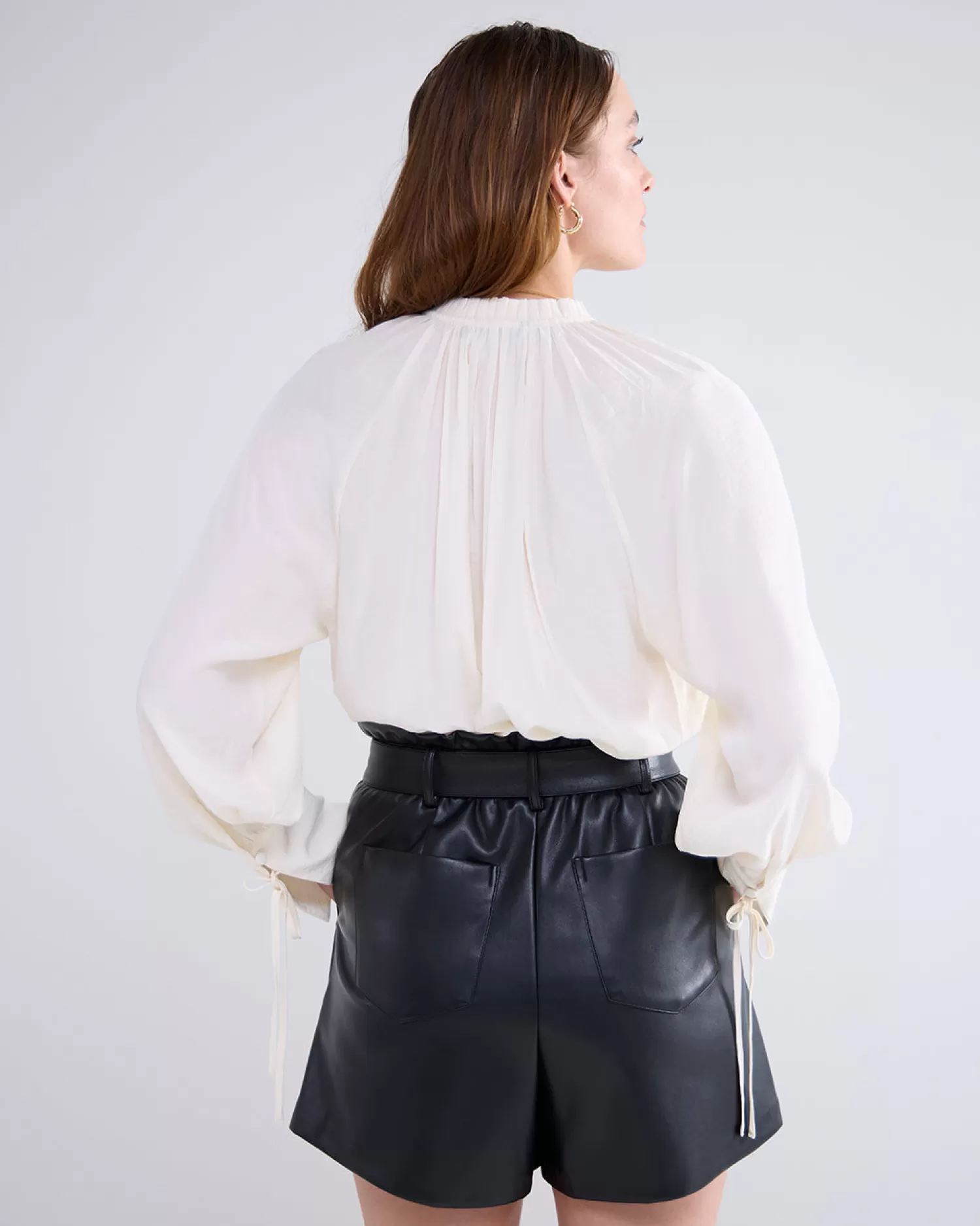 DAMES Summum Blouse Met Franjes En Opstaande Kraag