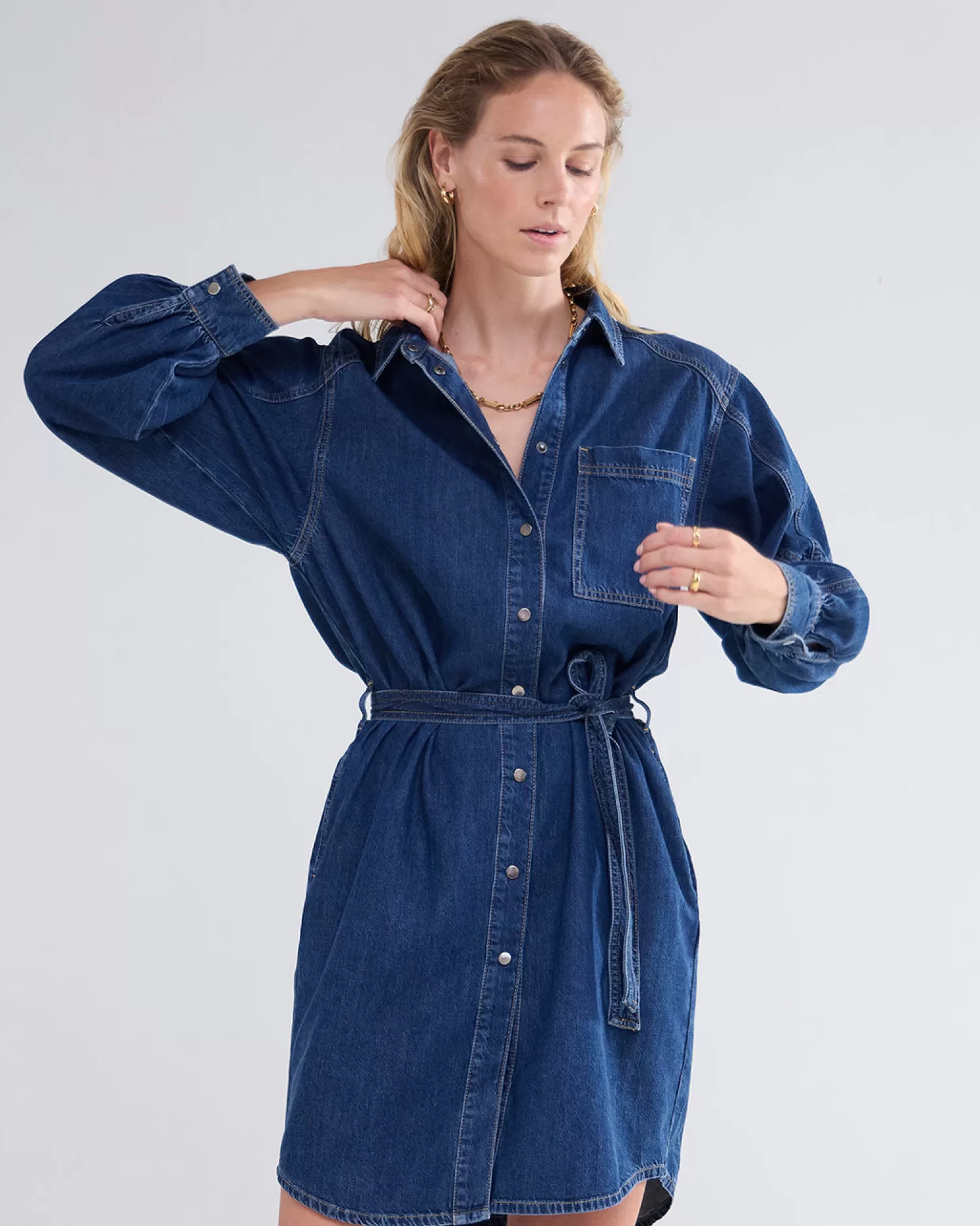 DAMES Summum Denim Overhemdjurk
