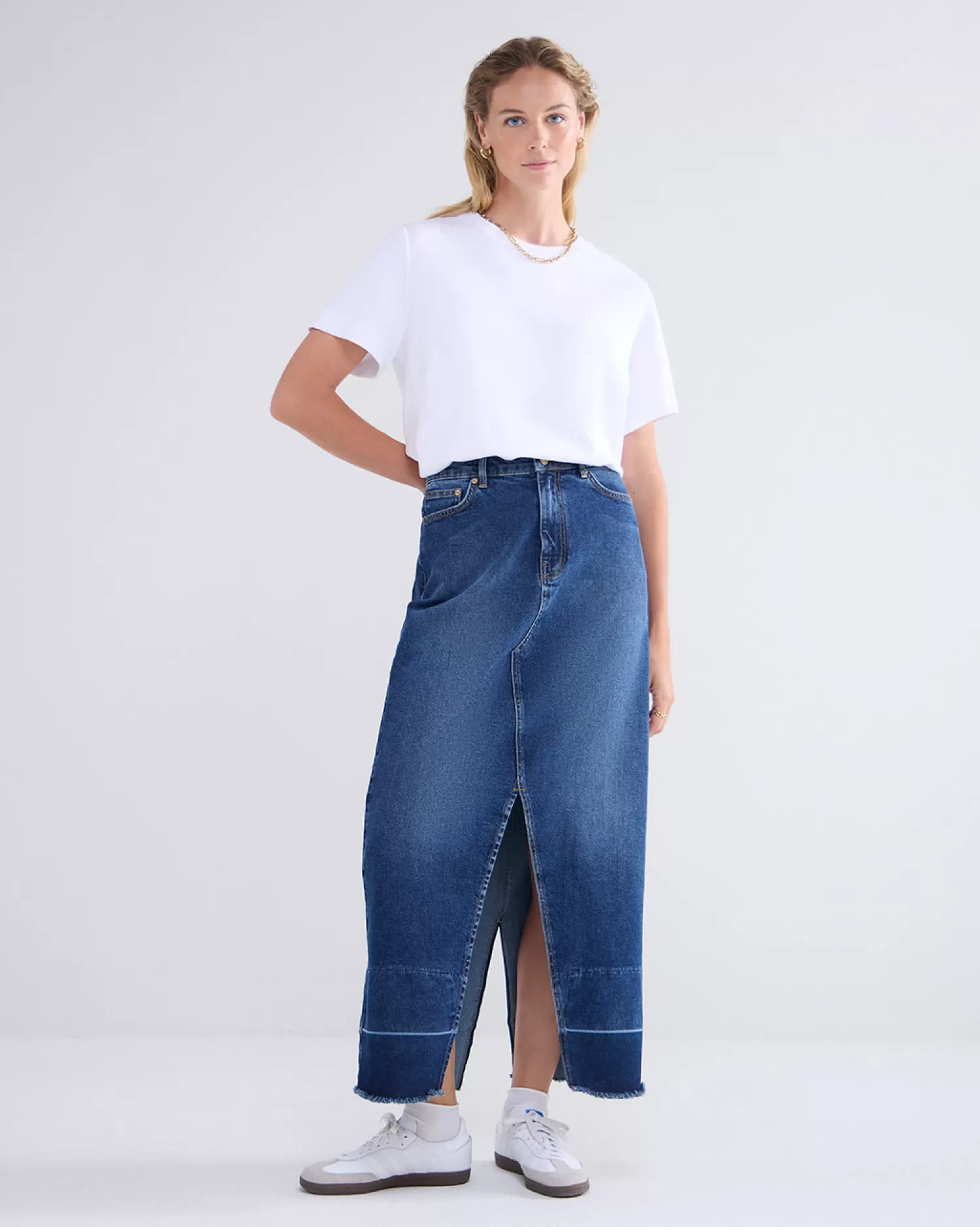 DAMES Summum Denim Rok Hoge Split