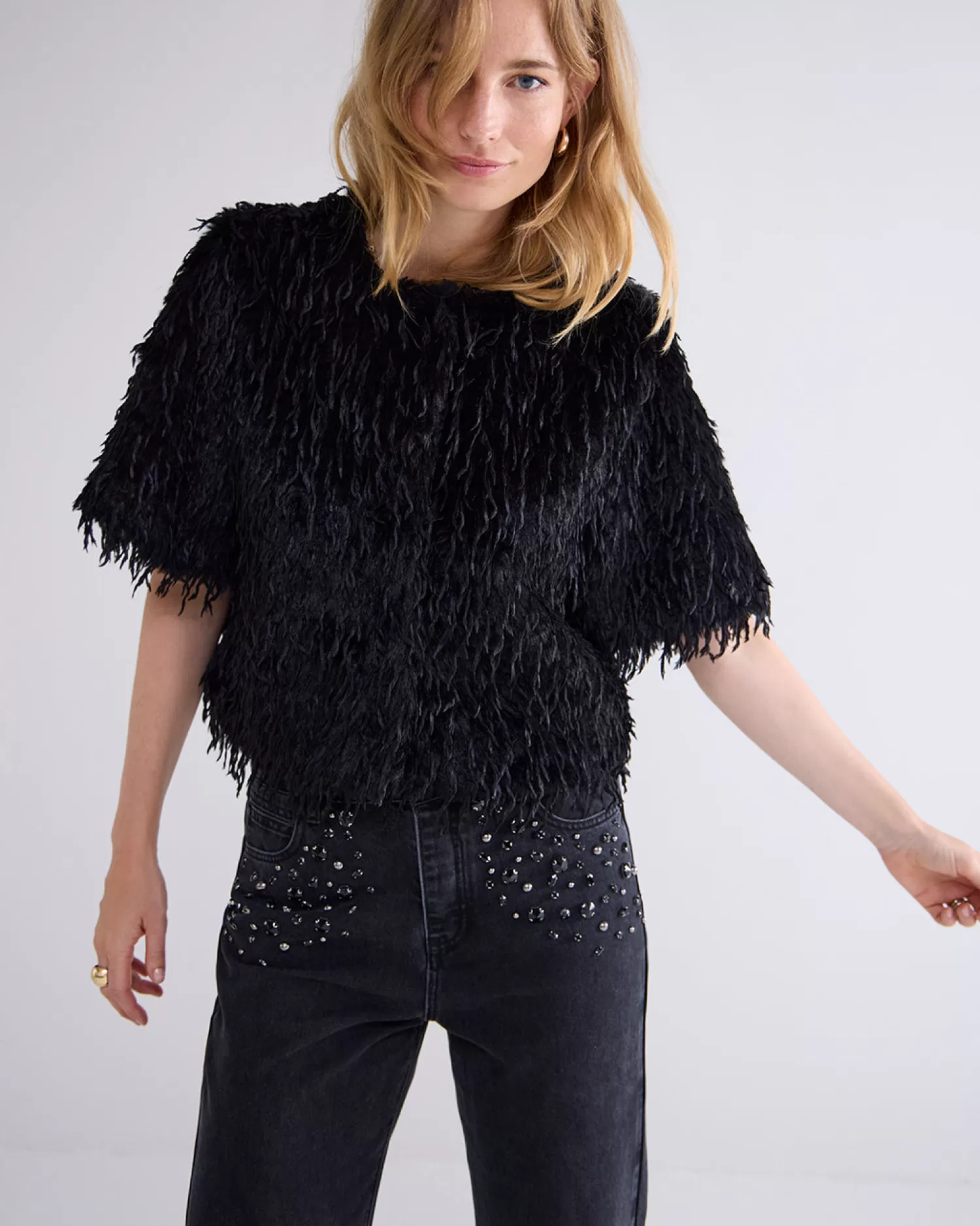 DAMES Summum Faux Feather Jasje