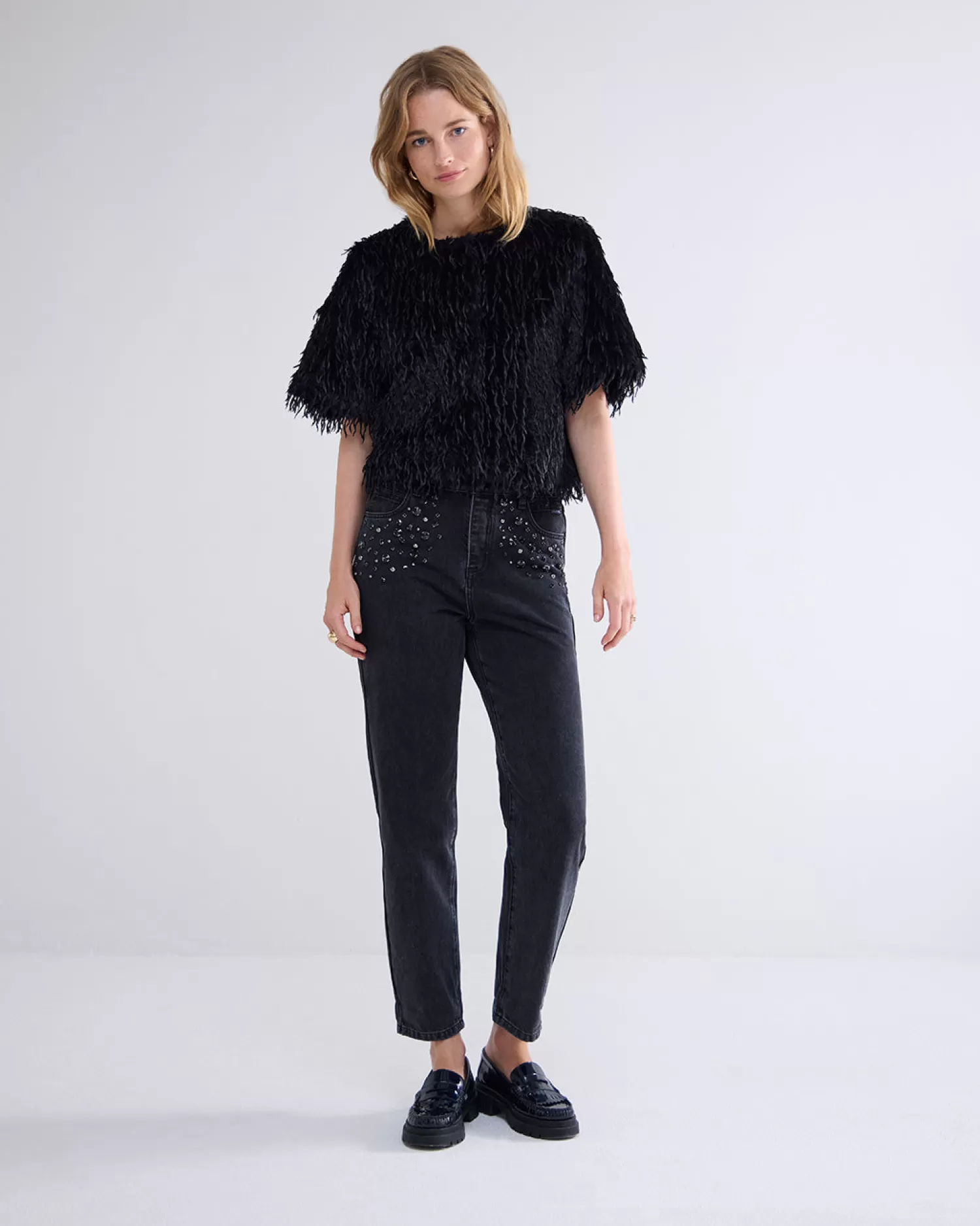 DAMES Summum Faux Feather Jasje