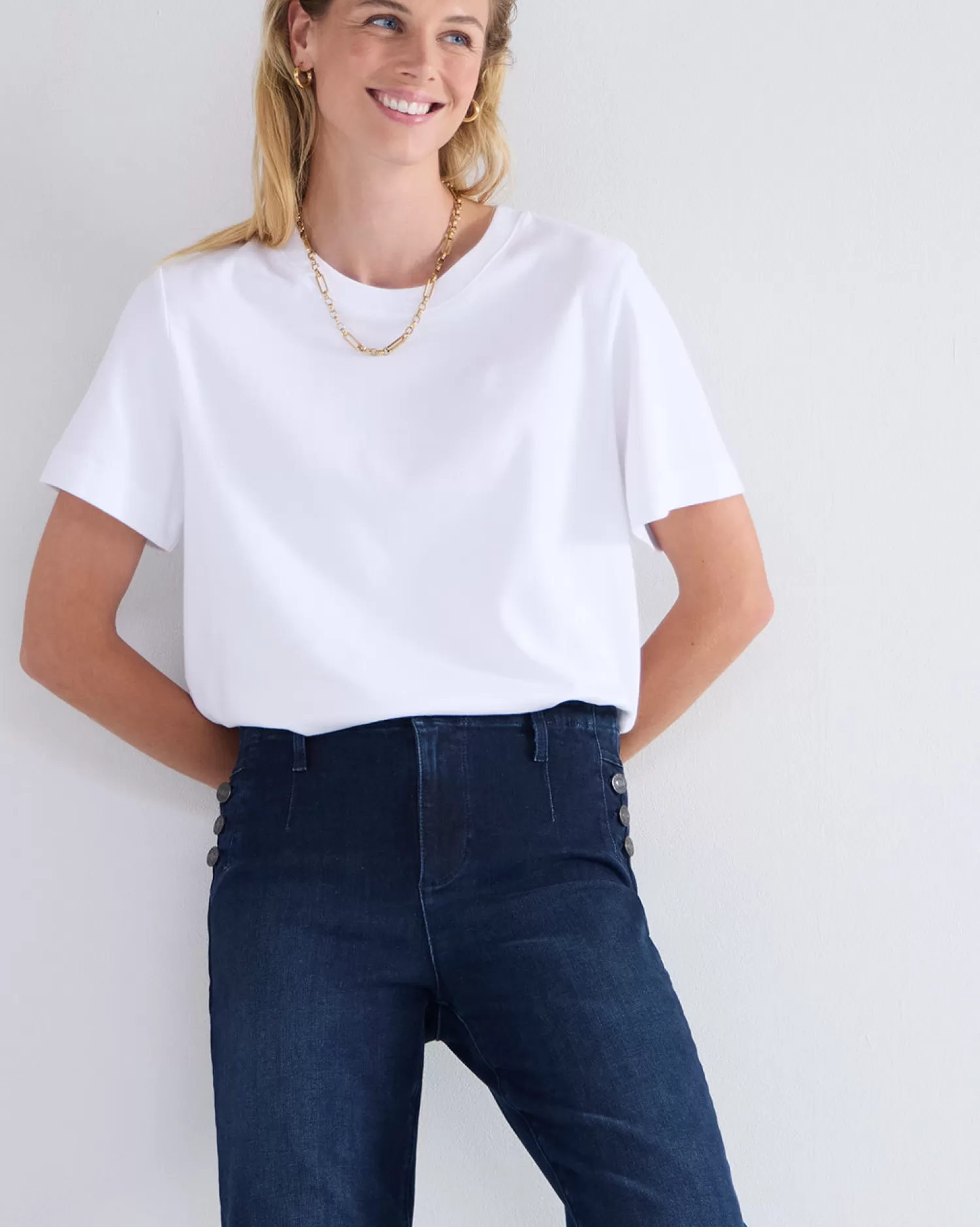 DAMES Summum Flared Jeans Met Knoopdetails