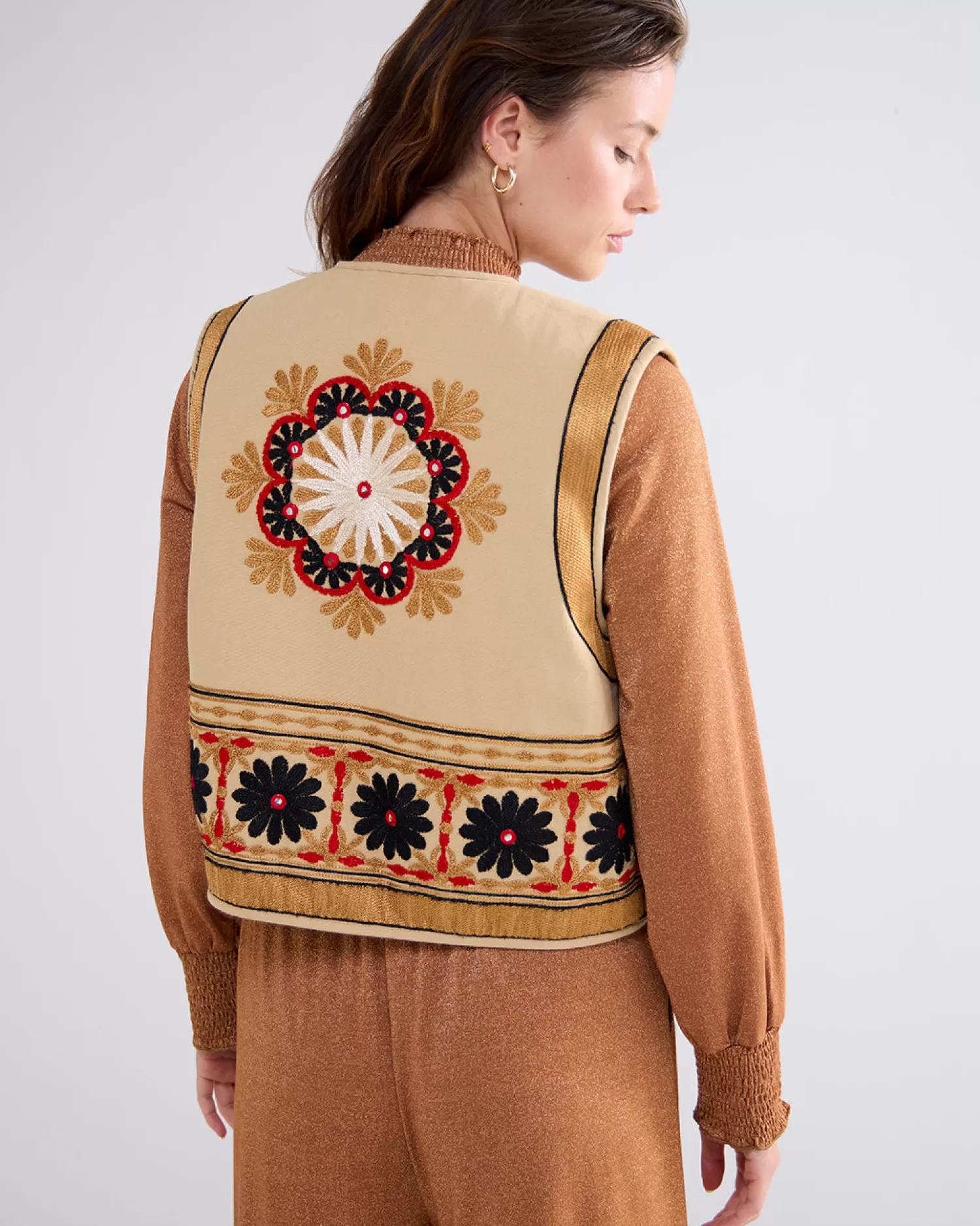 DAMES Summum Geborduurd Velours Gilet