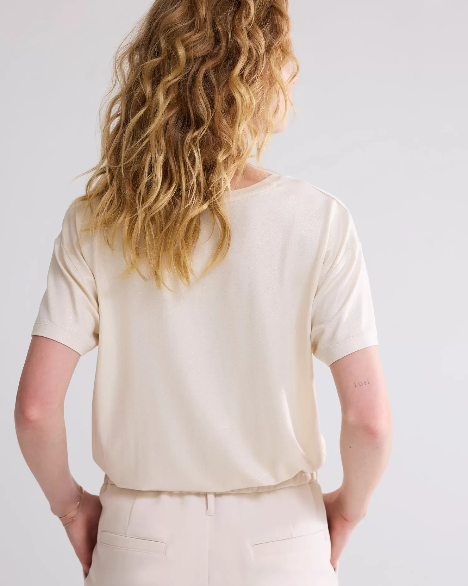 DAMES Summum Glanzende Basic V-hals Top