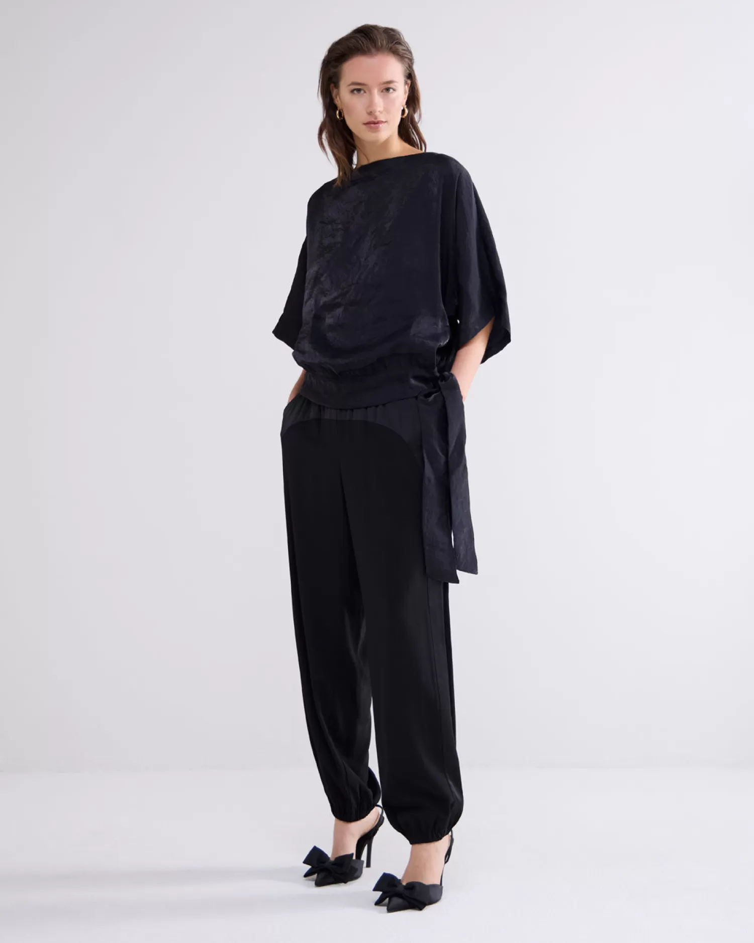 DAMES Summum Glanzende Top Met Ceintuur