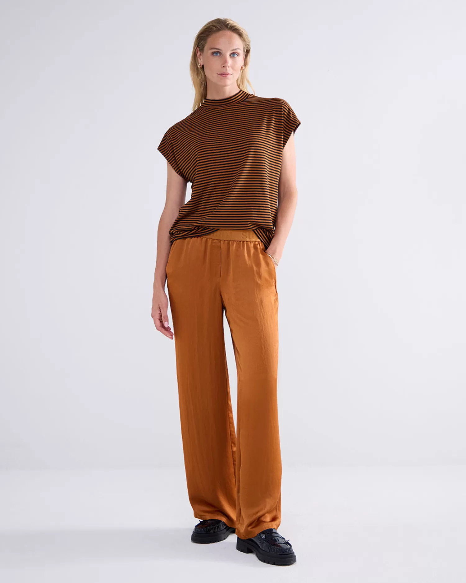 DAMES Summum Glanzende Wijde Broek
