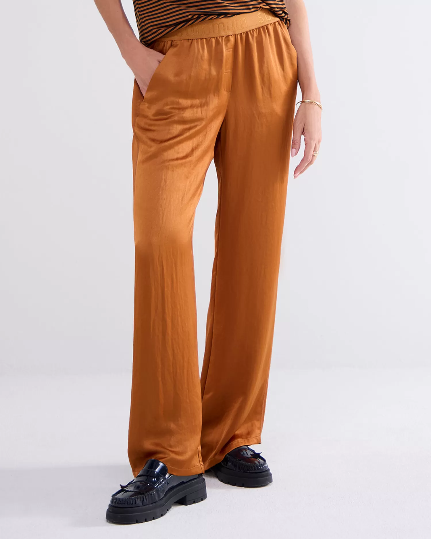 DAMES Summum Glanzende Wijde Broek