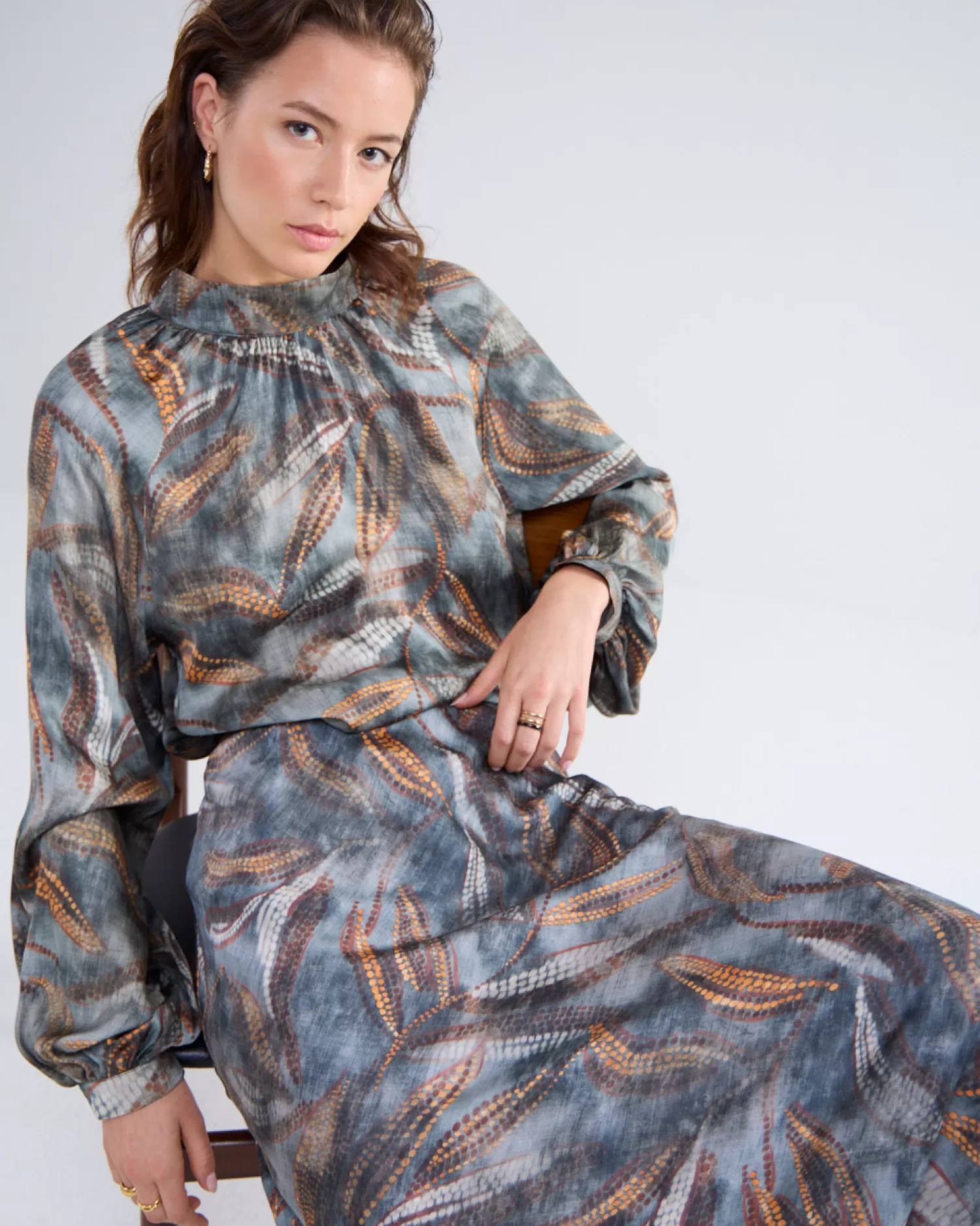 DAMES Summum Halflange Glanzende Rok