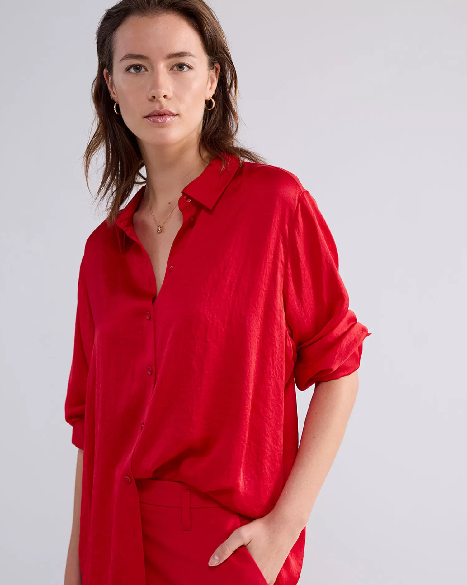 DAMES Summum Klassiek Blouse Glanzend