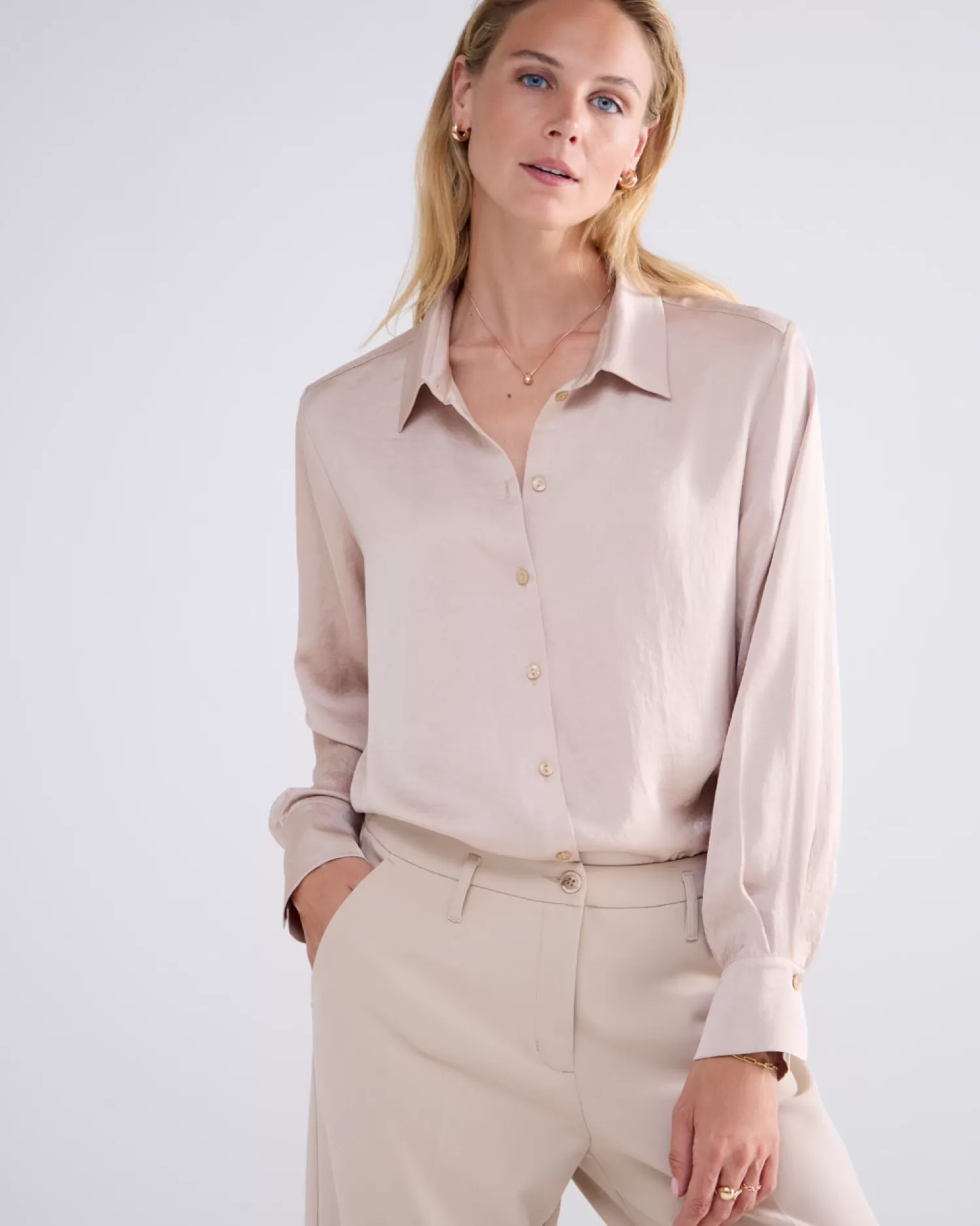 DAMES Summum Klassiek Blouse Glanzend