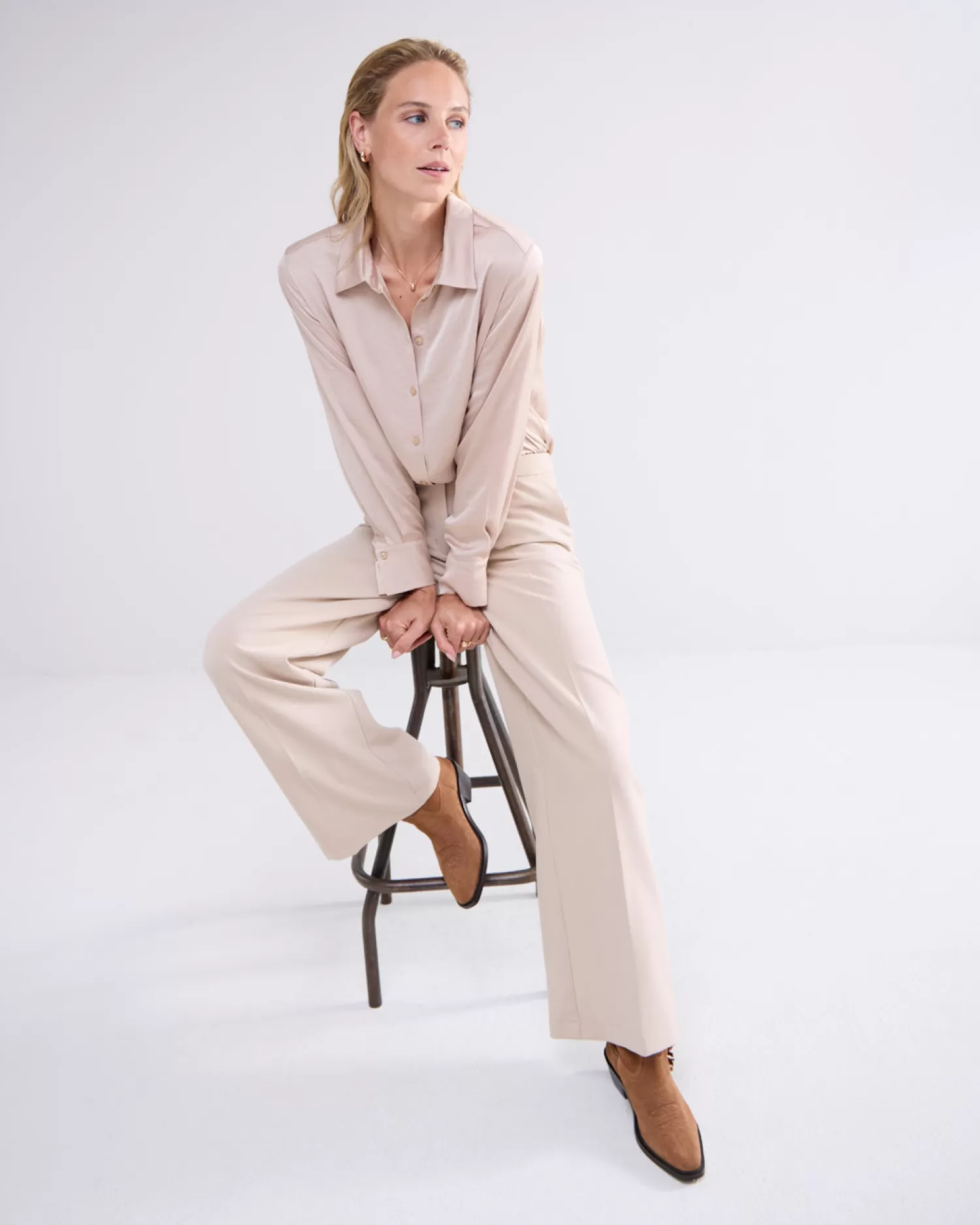 DAMES Summum Klassiek Blouse Glanzend