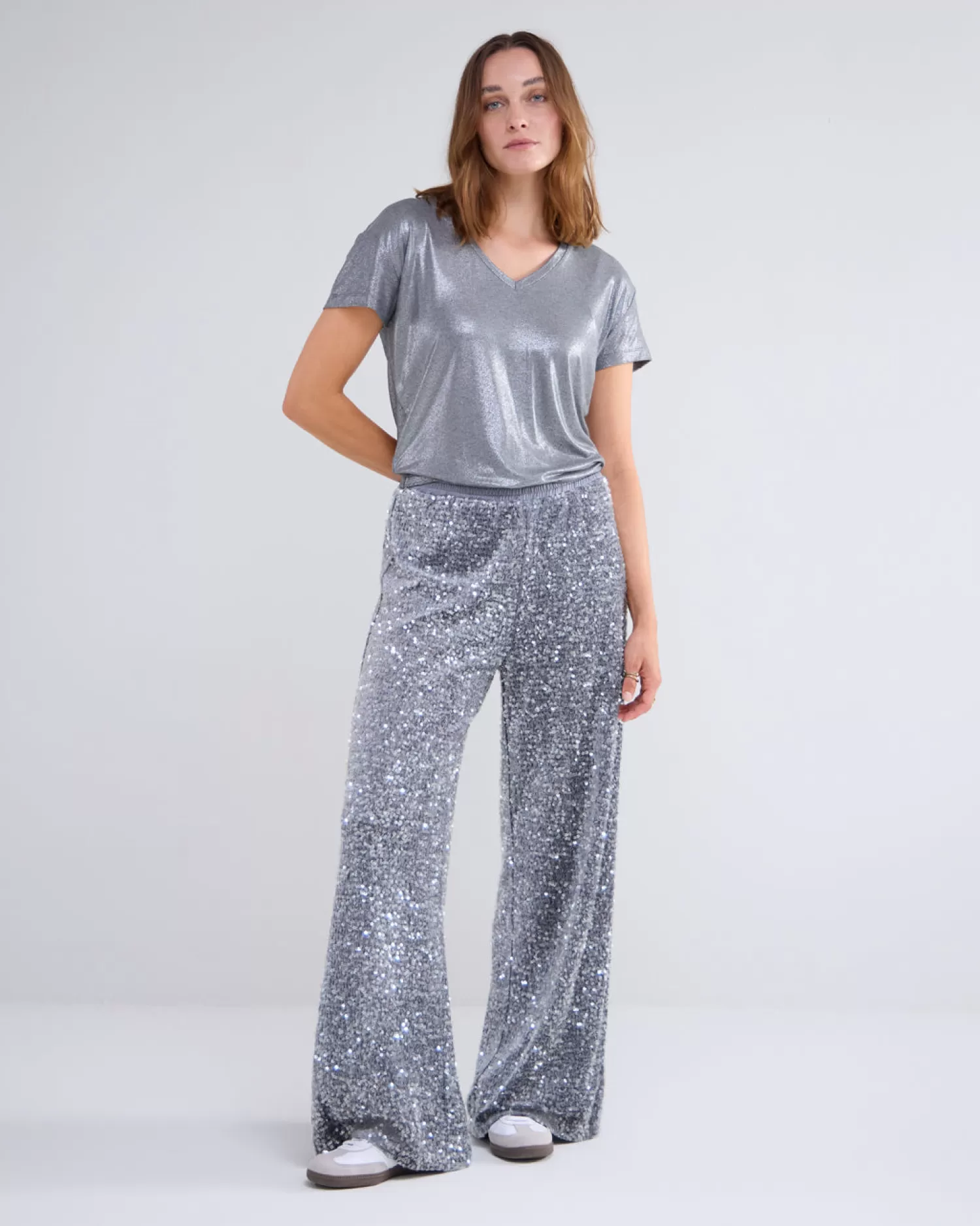 DAMES Summum Lange Broek Paillettenstof