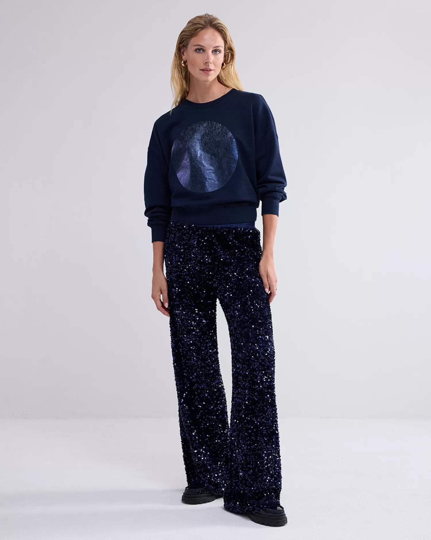 DAMES Summum Lange Broek Paillettenstof