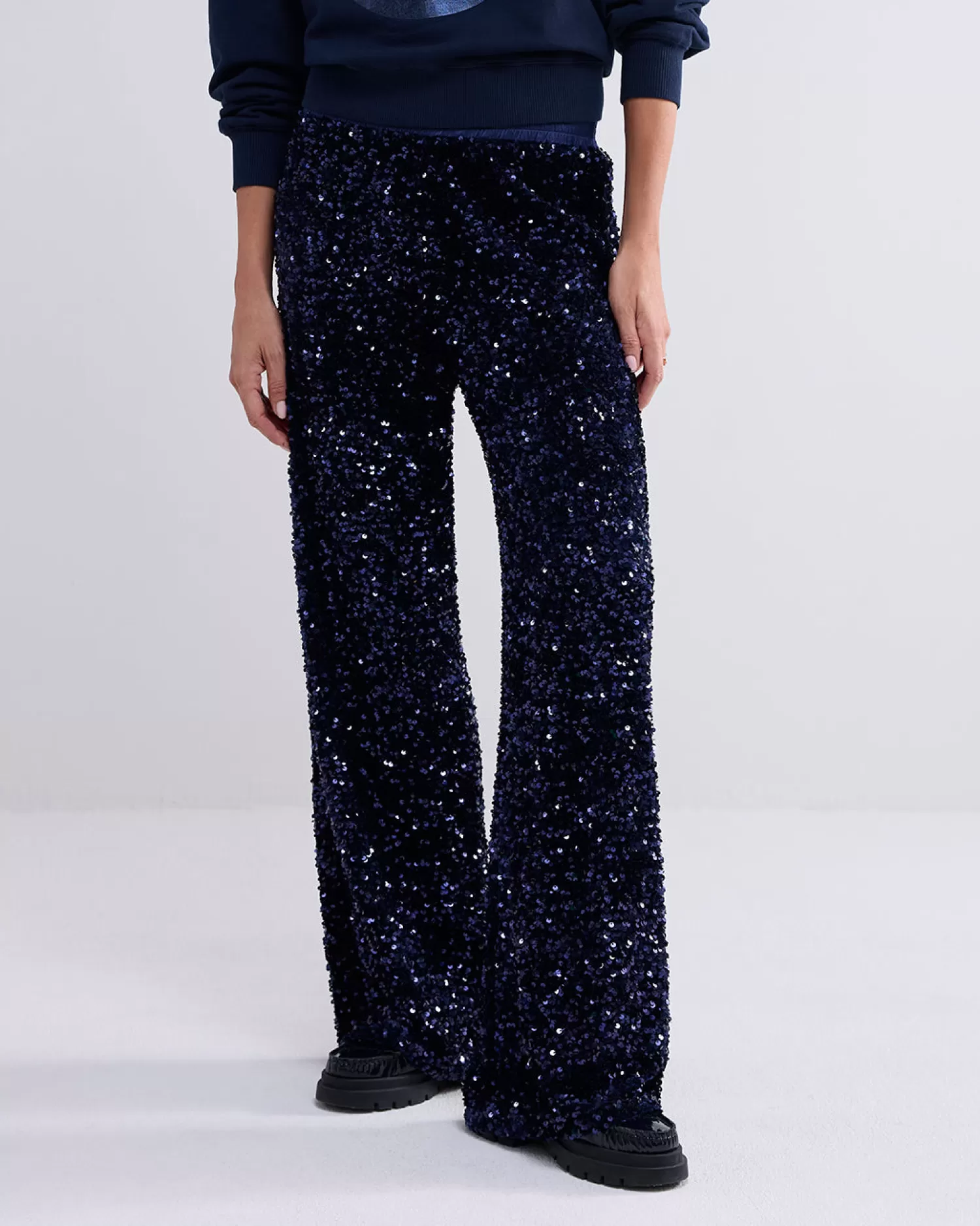 DAMES Summum Lange Broek Paillettenstof