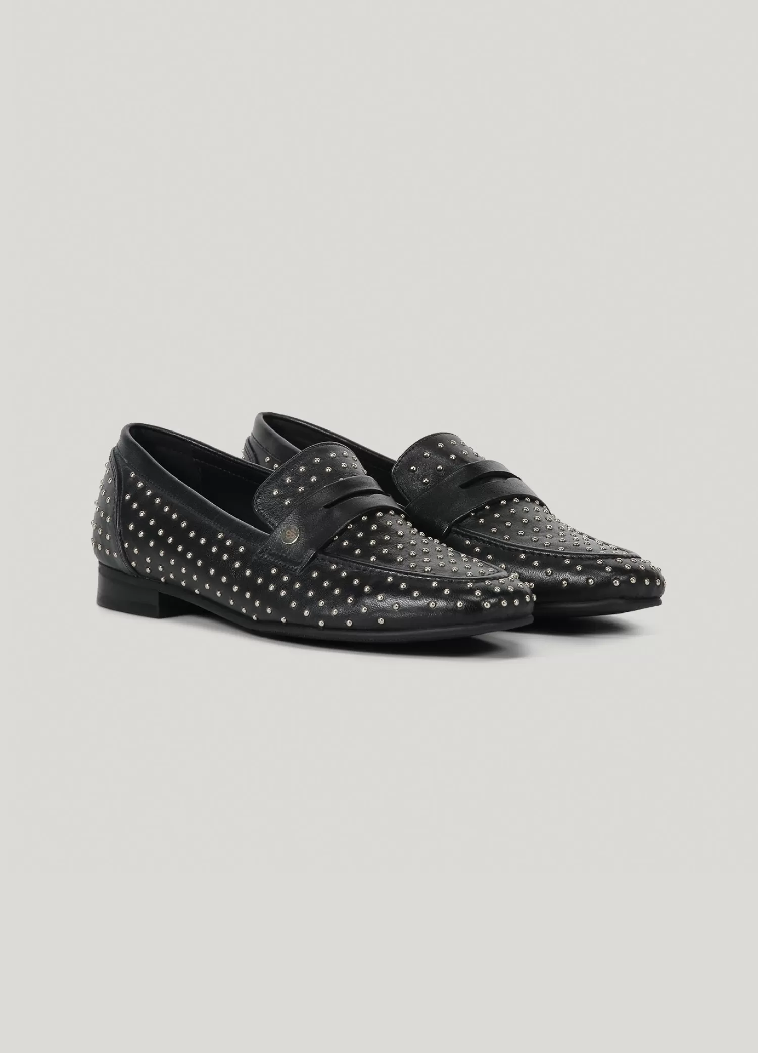 DAMES Summum Leren Loafers Gouden Studs