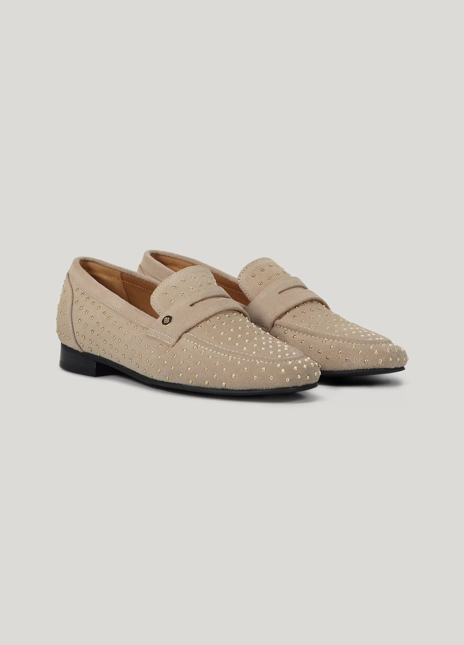 DAMES Summum Leren Loafers Gouden Studs