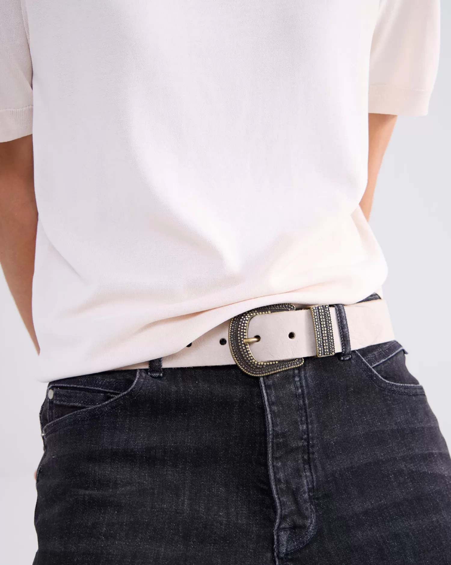 DAMES Summum Leren Riem Suède-look