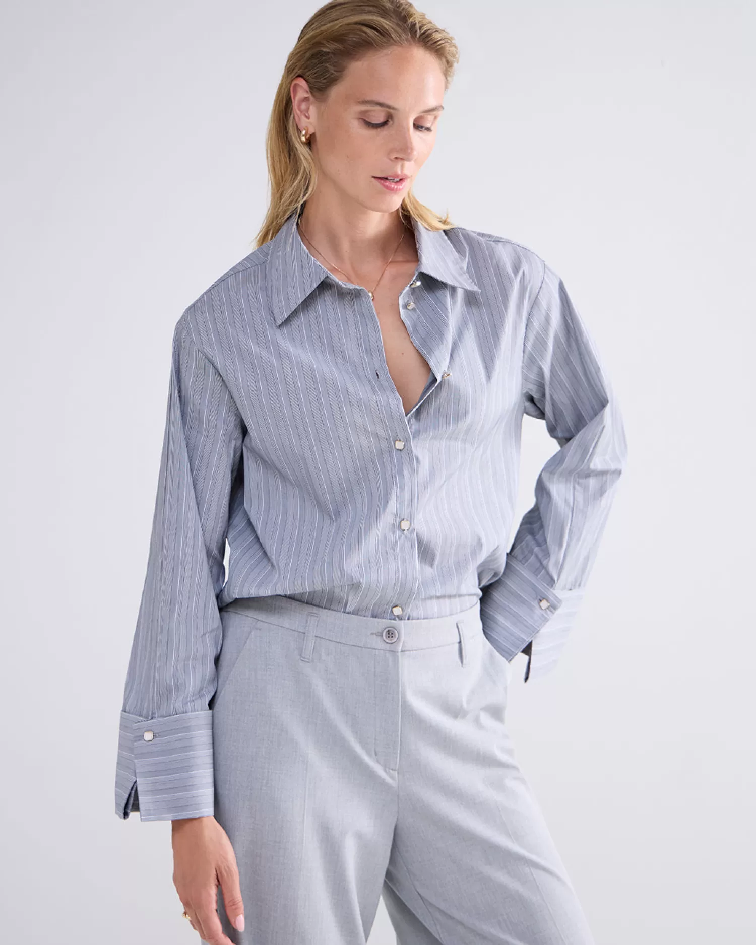 DAMES Summum Losse Blouse Met Luxe Knopen