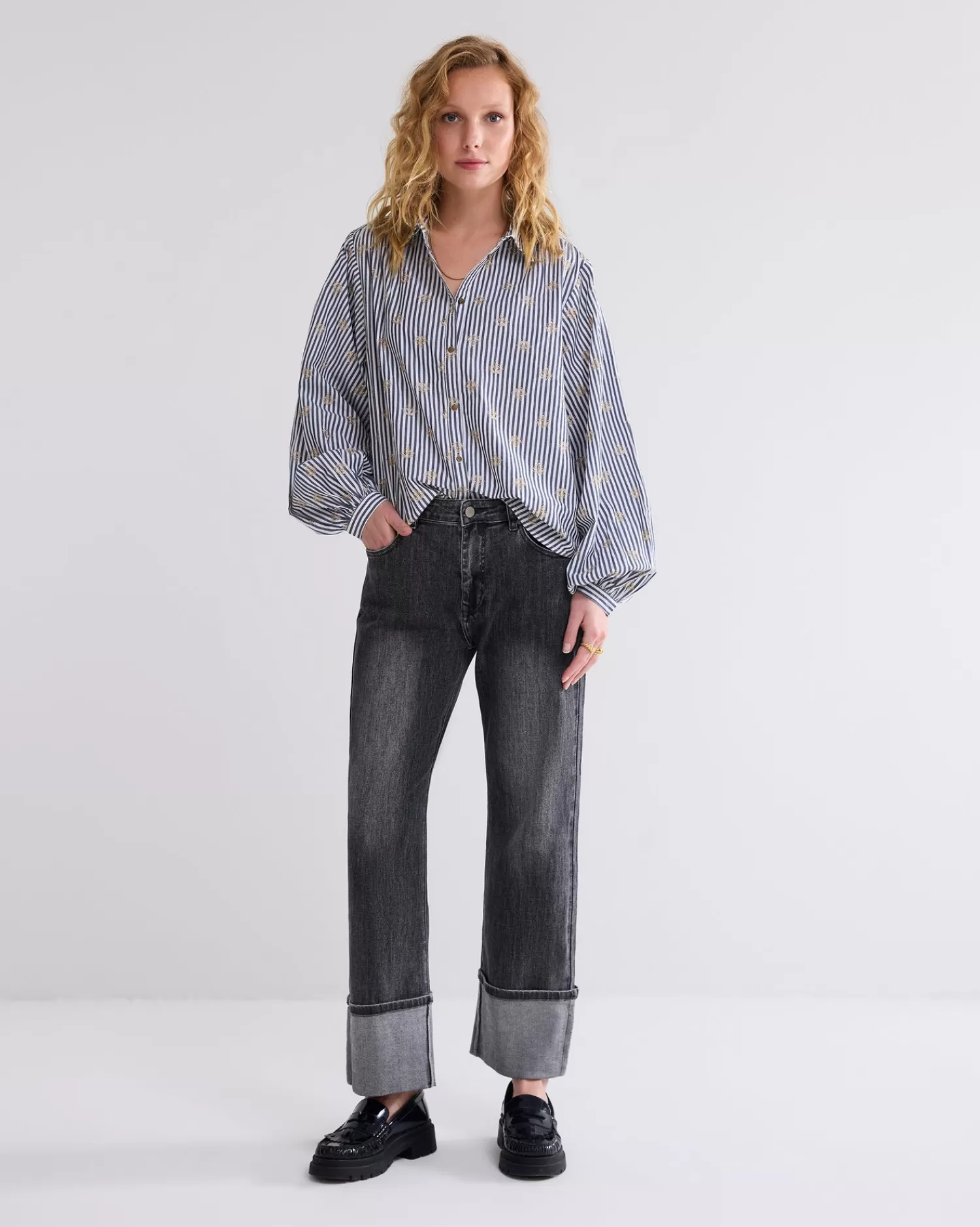DAMES Summum Metallic Bloemen Blouse