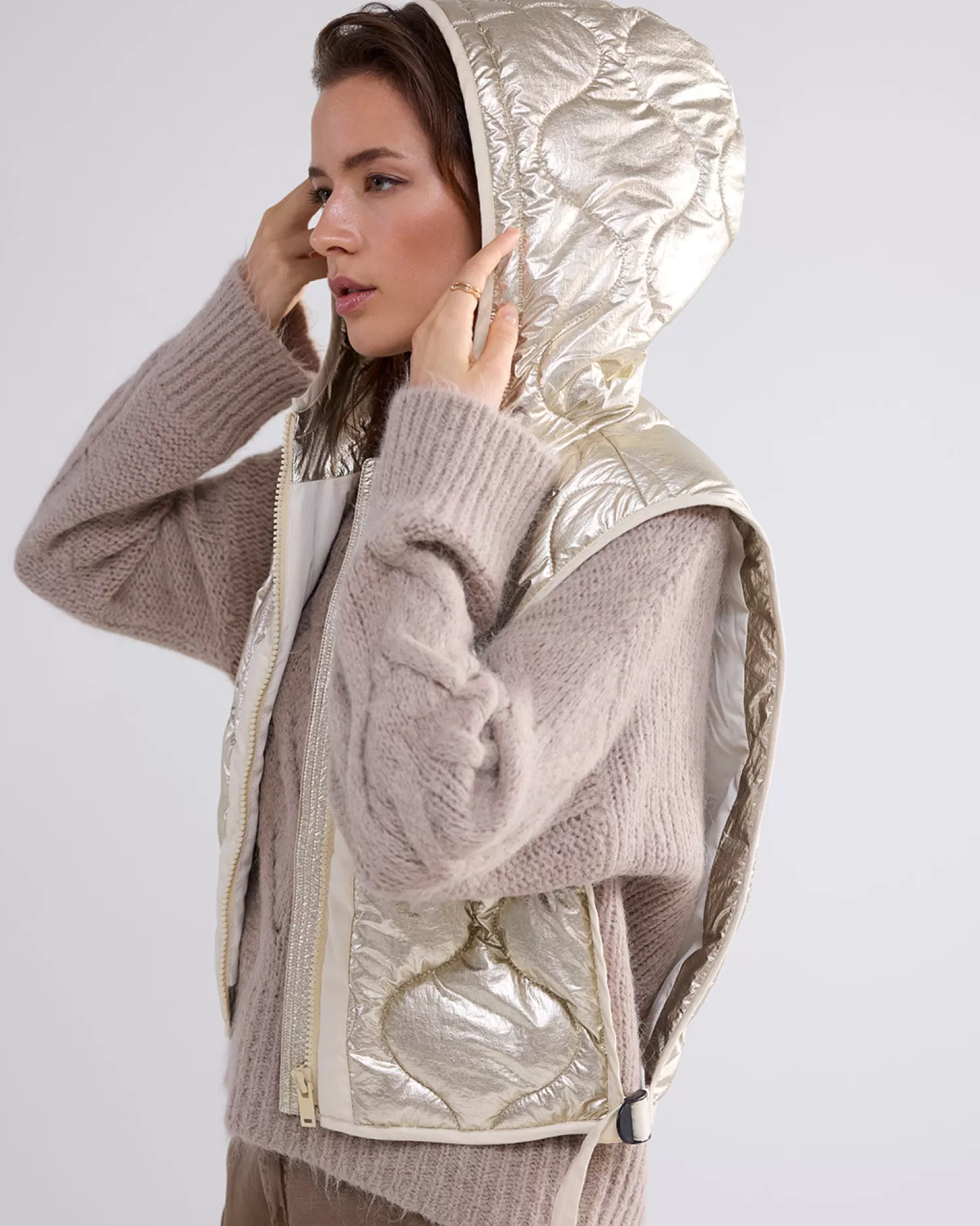 DAMES Summum Metallic Mock Collar