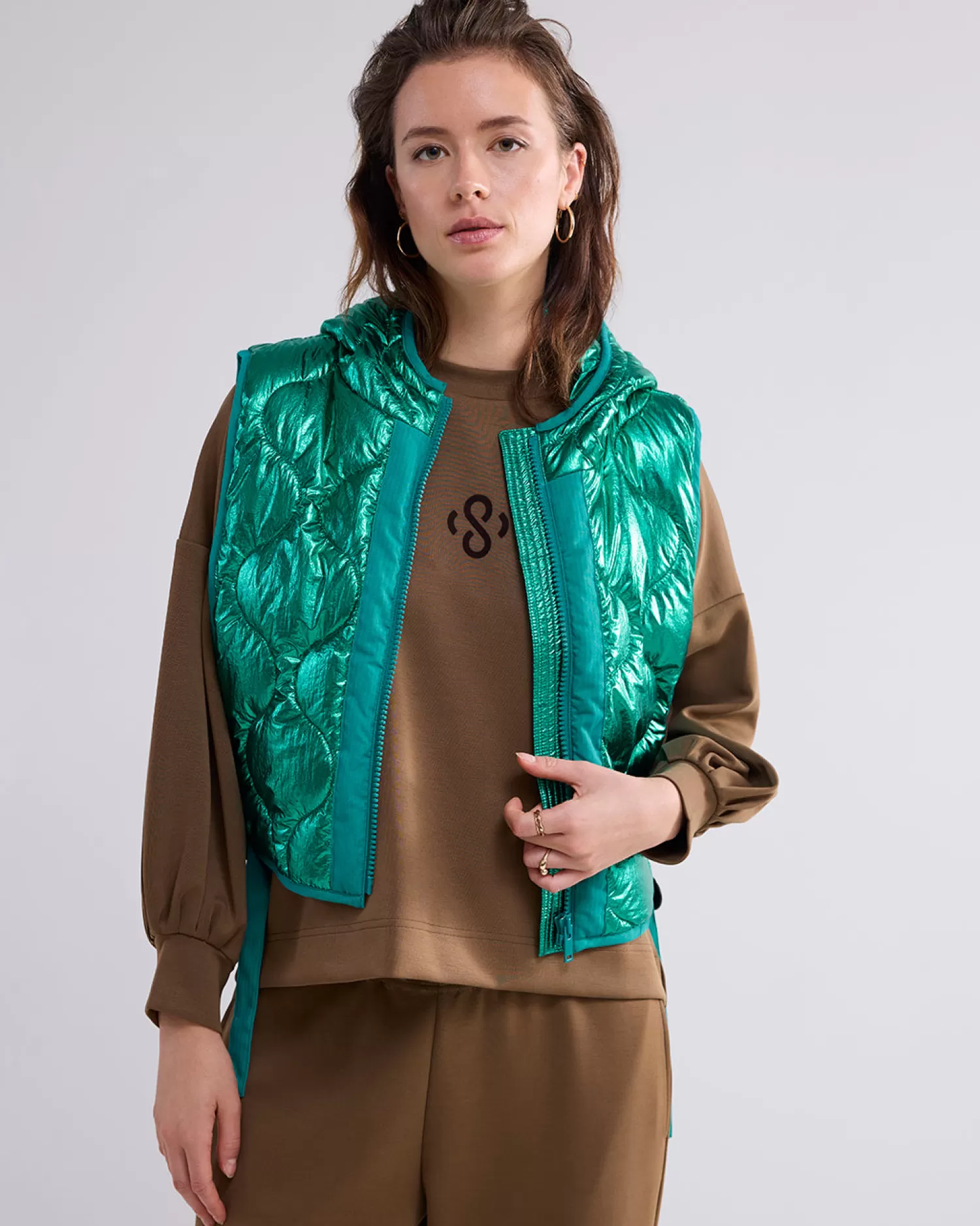 DAMES Summum Metallic Mock Collar