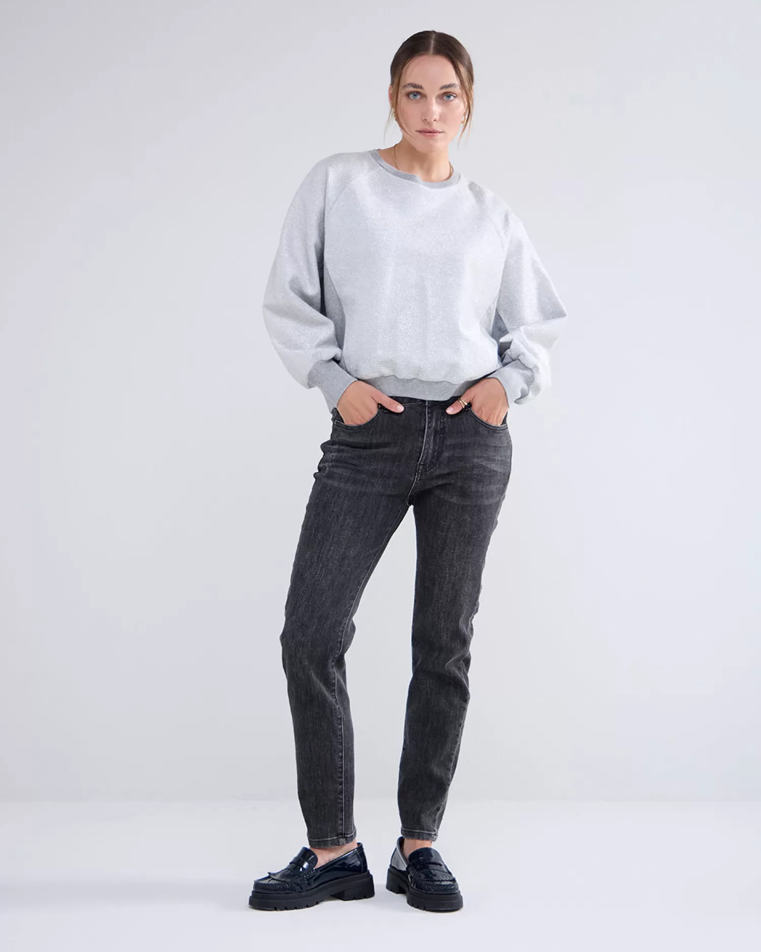 DAMES Summum Metallic Sweatshirt Ronde Hals