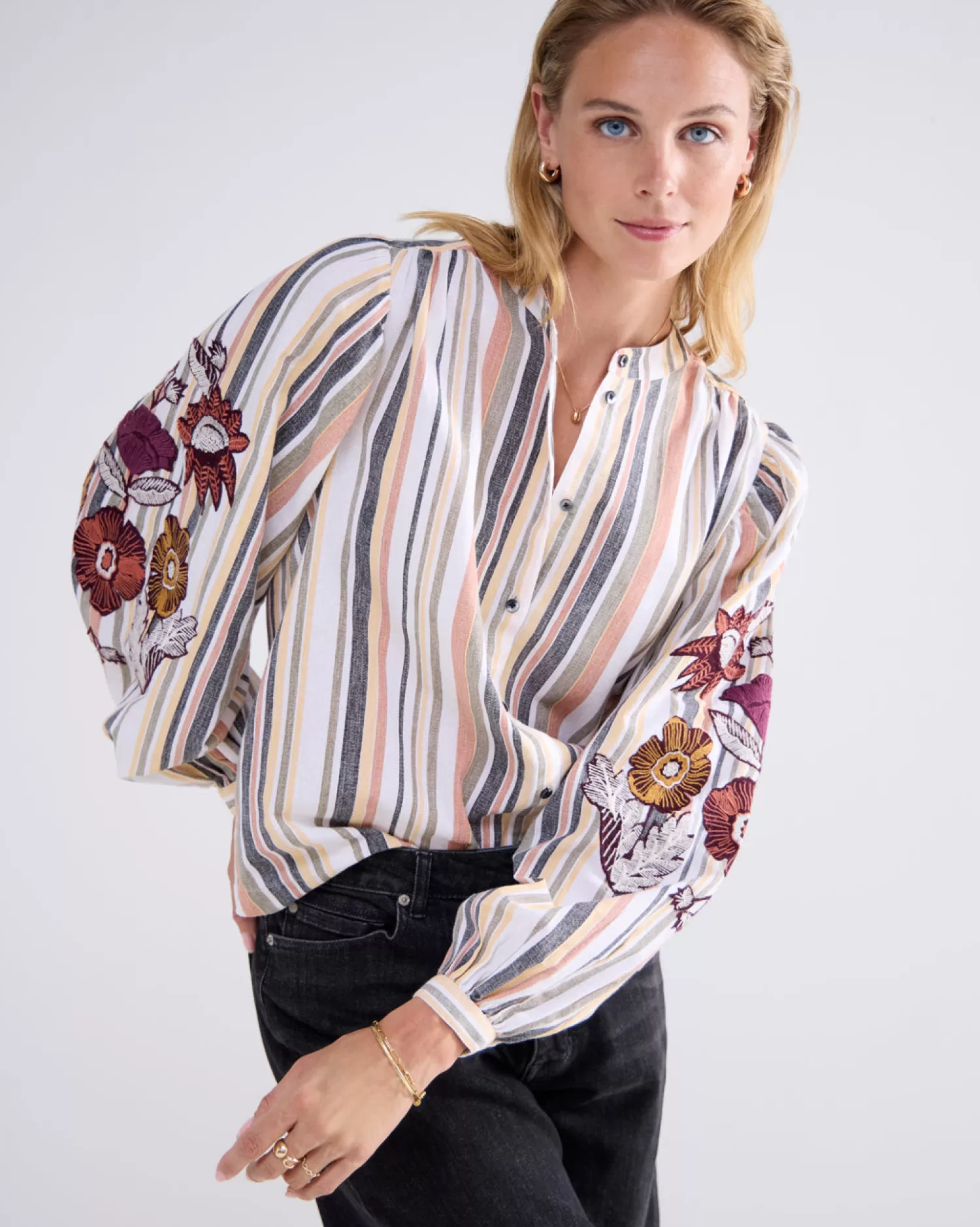 DAMES Summum Streepjesblouse Katoen
