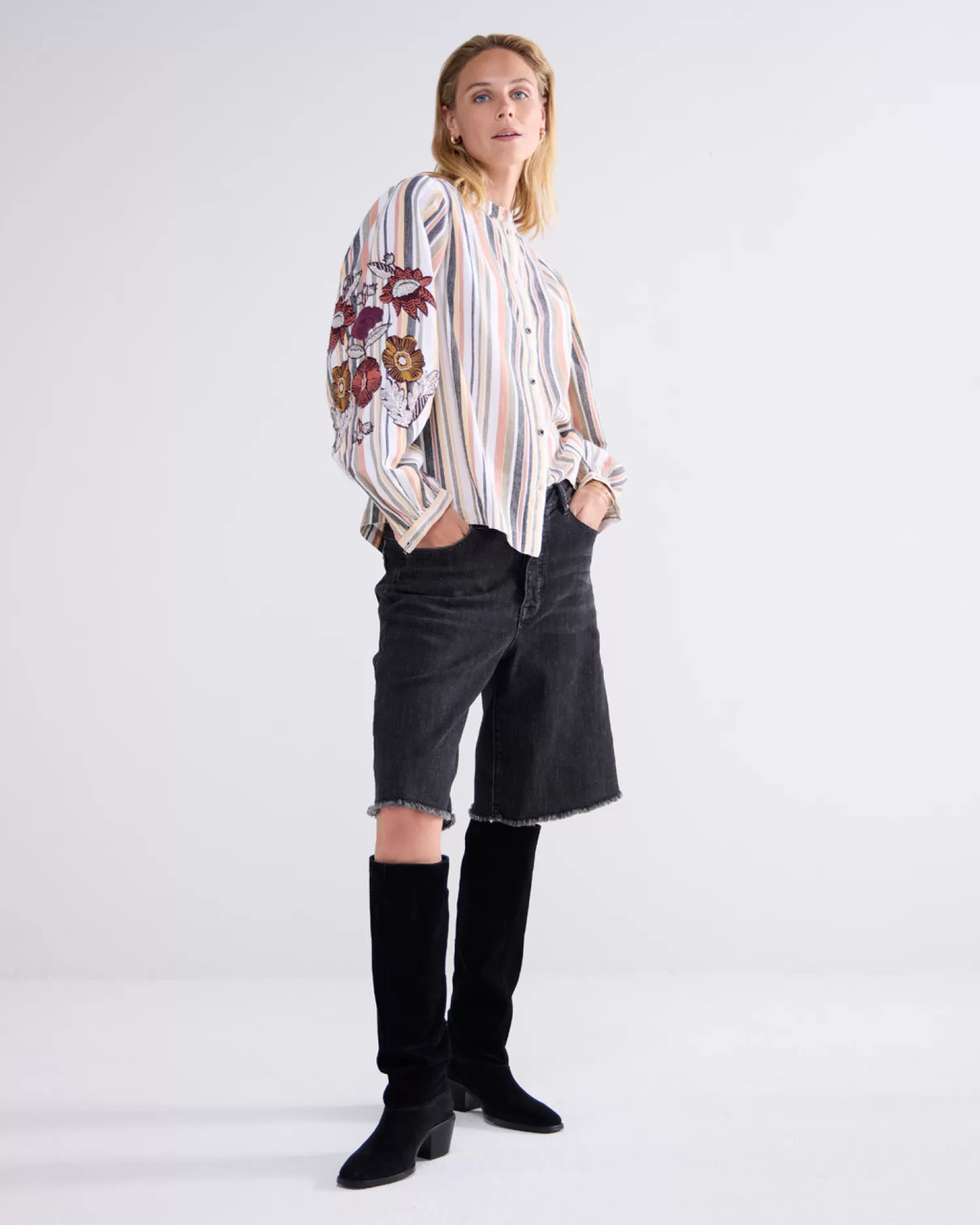 DAMES Summum Streepjesblouse Katoen
