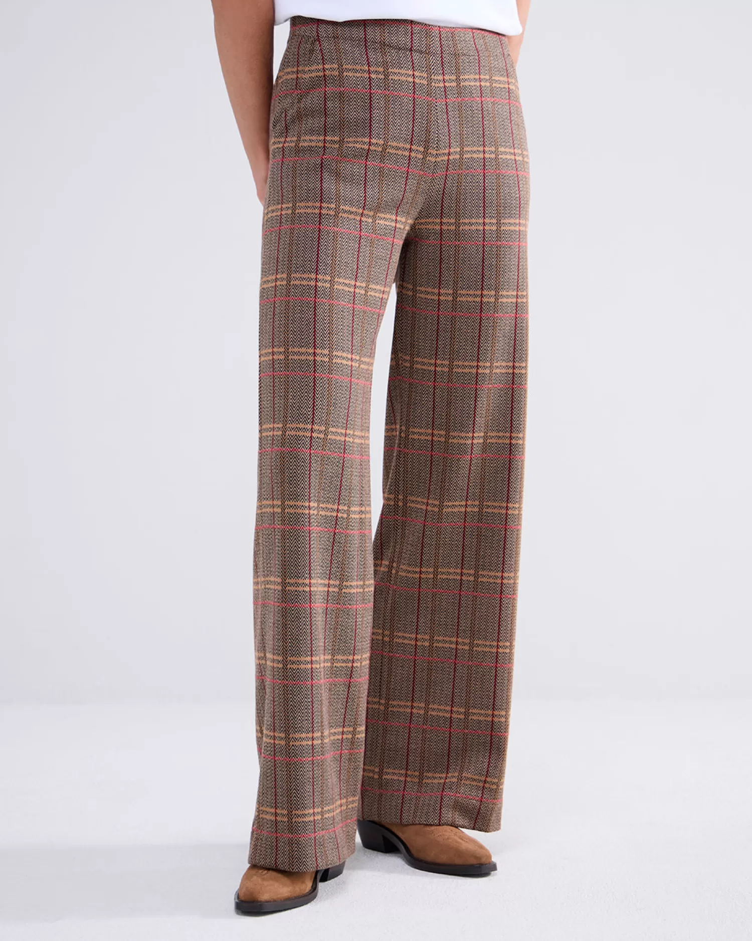 DAMES Summum Wijde Broek Met Ruiten