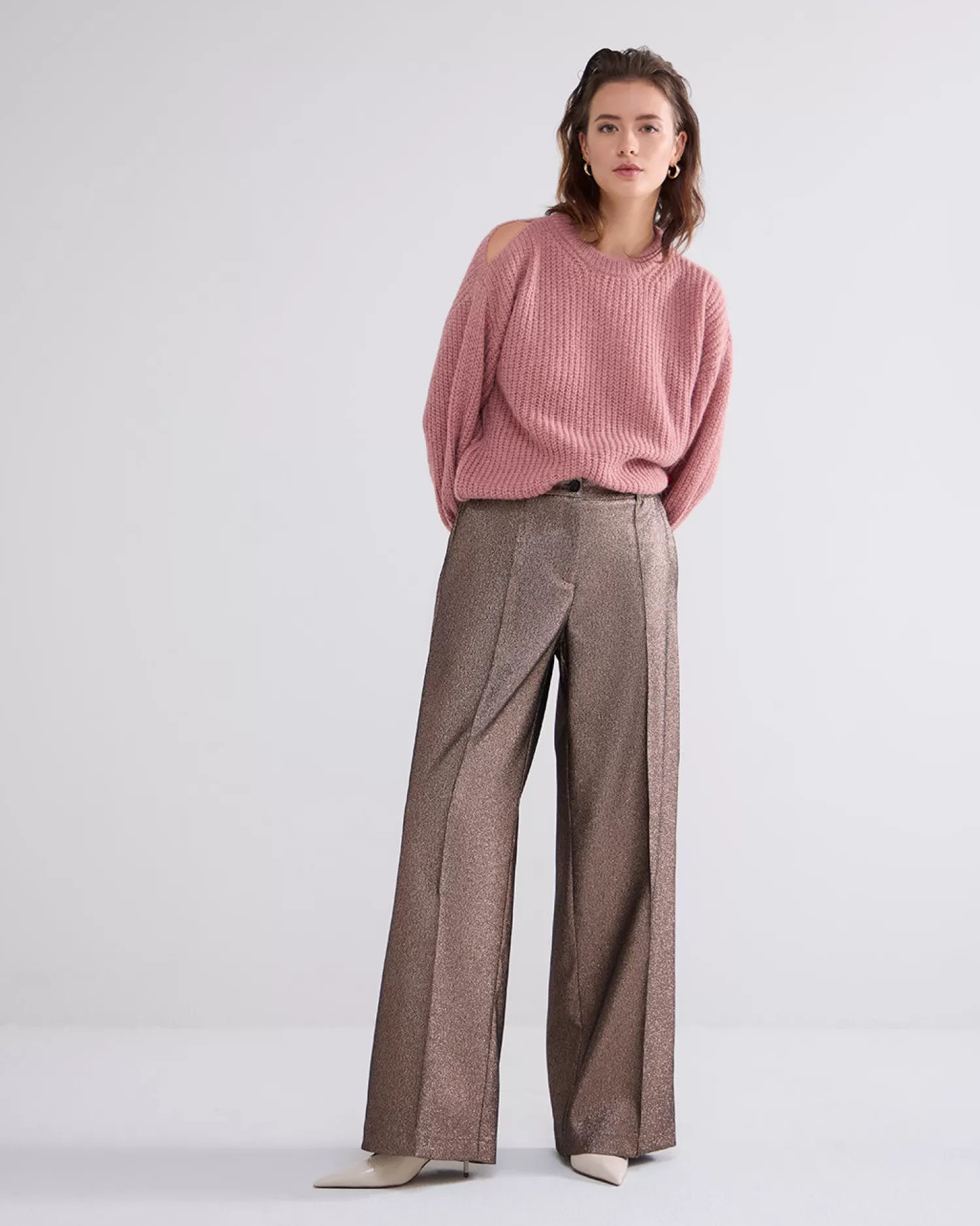 DAMES Summum Wijde Glitterbroek